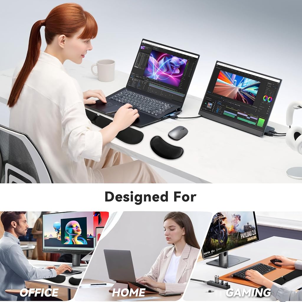 ZORBES® Ergonomic Gel Memory Foam Keyboard Wrist Rest & Mousepad Rests for Computer,Silky Wrist Rest for Typing,Laptop and Mouse Desk Pads Support Hand and Arm 2 Piece Pad Office Travel-Black ZORBES® Ergonomic Gel Memory Foam Keyboard Wrist Rest & Mousepad Rests for Computer,Silky Wrist Rest for Typing,Laptop and Mouse Desk Pads Support Hand and Arm 2 Piece Pad Office Travel-Black
